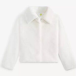 NWT Girls White Faux Fur Jacket Size Medium Epic Threads